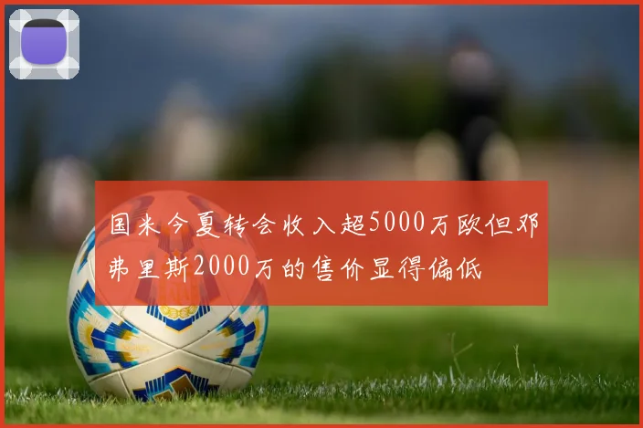 国米今夏转会收入超5000万欧但邓弗里斯2000万的售价显得偏低